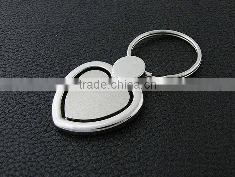 custom metal fancy heart shape spinning cute keyring for lovely girls