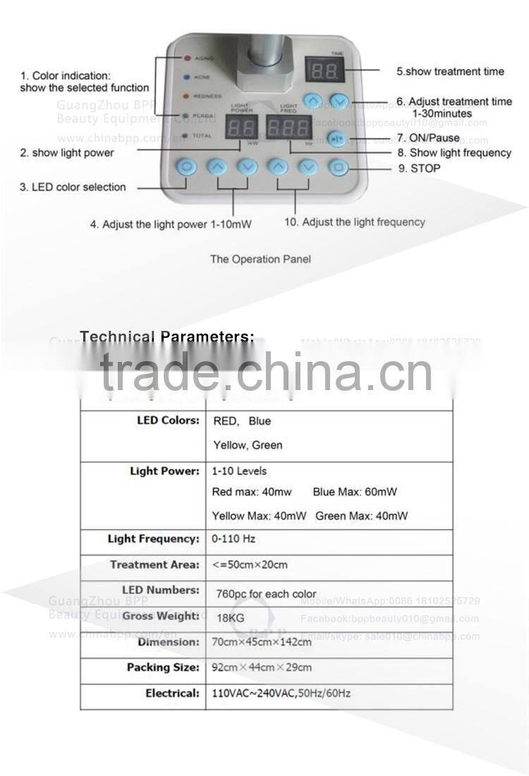 PDT Led Light Skin Rejuvenation/PDT Photon Acne Wrinkle Removal/ Skin Whitening pdt led beauty machine