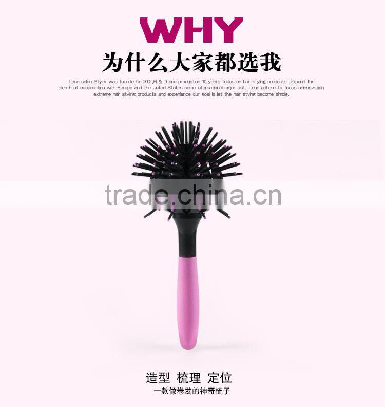 3D Hair Curl Brush Ball Style Blow Drying Detangling Heat Resistant Hair Comb
