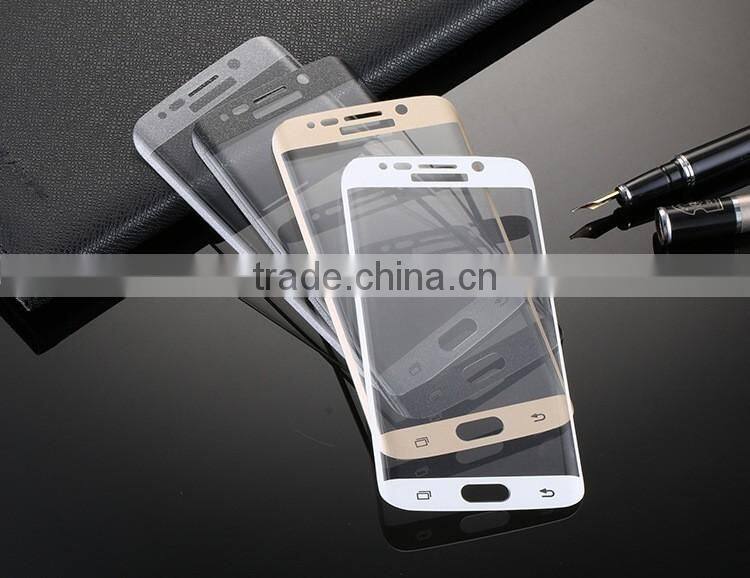 9H 0.2MM 3D Curved Full Coverage Tempered Glass Screen Protector For Galaxy S7 Edge G9350 Glass Silk print Glass Thermal Bending