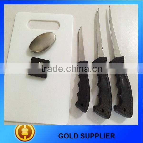 Supply fish knife kit with gloves,fish knife with cut proof glove,portable fishing kit with glove