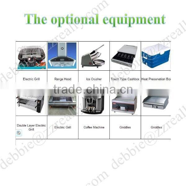 2.8m long fast food trailer food kiosk for sell snacks on alibaba