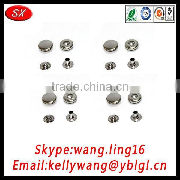Guangdong manufacturer custom made OEM prong snap buttons, aluminum botton