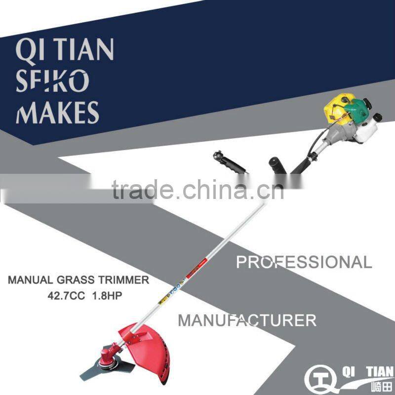 MANUAL GRASS TRIMMER,BRUSH CUTTER 42.7cc/1.8HP/CE QT-GC40H