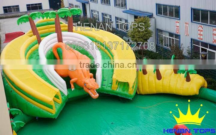 Rectangular Above Ground Swimming Pool Dinosaur Inflatable