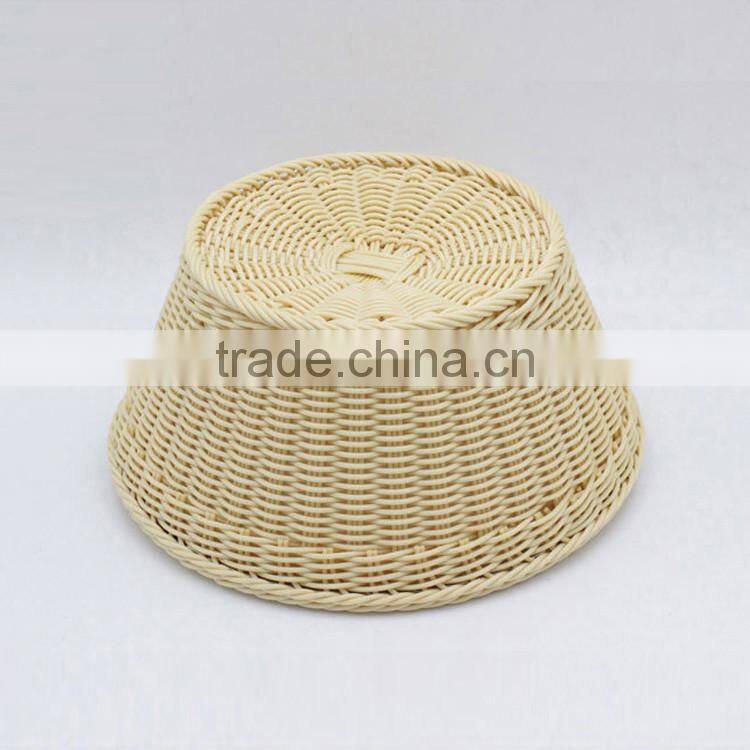 Wholesale custom made round fruit basket beige color bulk wicker baskets