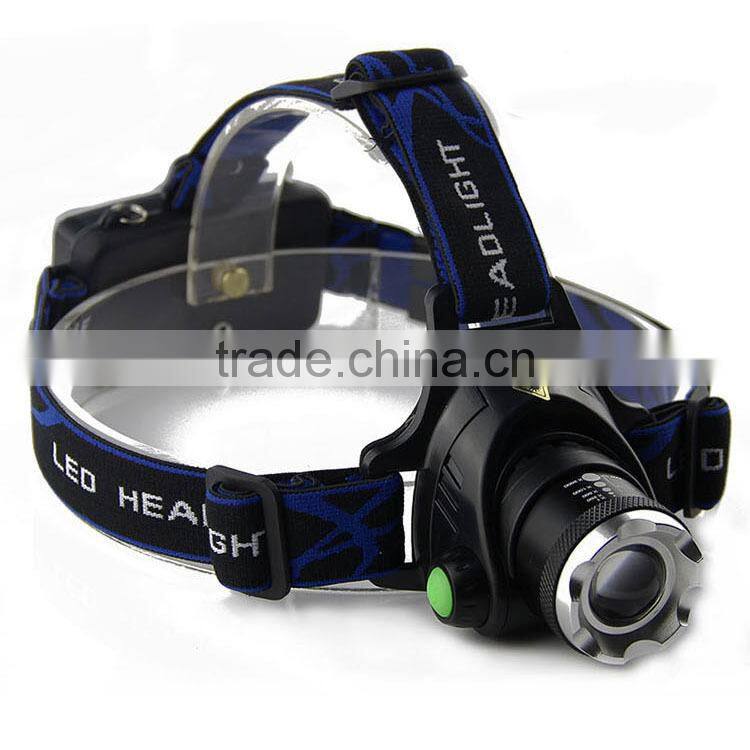 hot selling led headlamp 2x18650 rechargeable li-ion batteries ultrabright XML-T6 LED headlamp