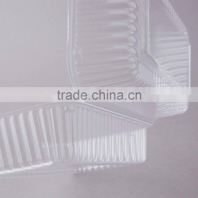 Durable Packaging Deep Clear Hinged Plastic Container, BOPS Clamshell Food Take Away Box for Cake, Hotdog