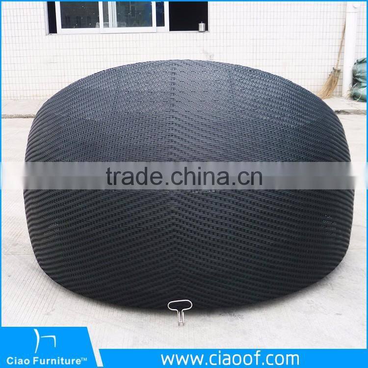 Outdoor Synthetic Wicker Round Sunbeds For Sale / Beach Sunbed / Sun Bed