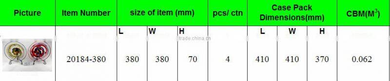 red and purple dichroic table flower decor large glass plate