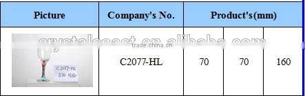 Promotion coloured stem goblets in stock;cheap decorative glass goblets