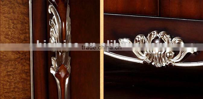 Luxury American Style Wooden Kitchen Cabinet, Kitchen Furniture Side Cabinet, Silver Foil Kitchen Cupboard (BF01-ML020)