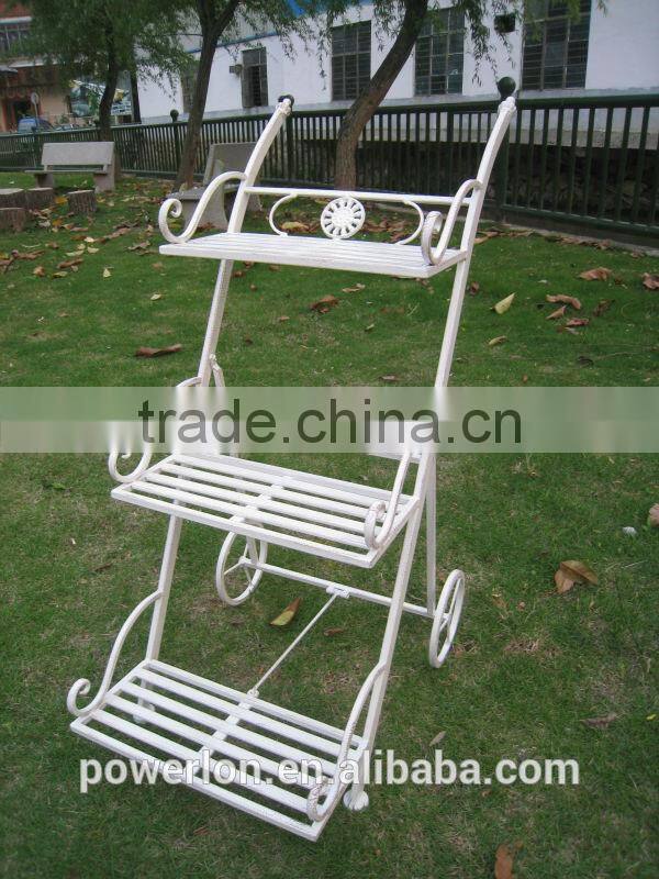 2014 NEW designs Vintage garden plant stand 3 tiers for outdoor and indoor