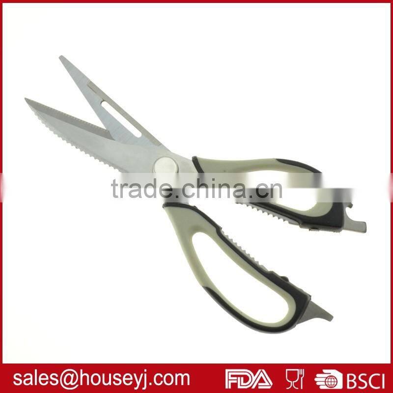 soft grip tpr handle kitchen scissors with magnetic holder