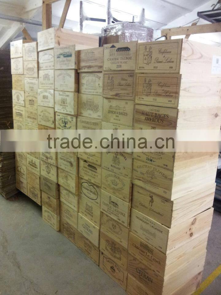 FRENCH CHIC RETRO GENUINE VINTAGE USED WOODEN WINE CRATES BOX
