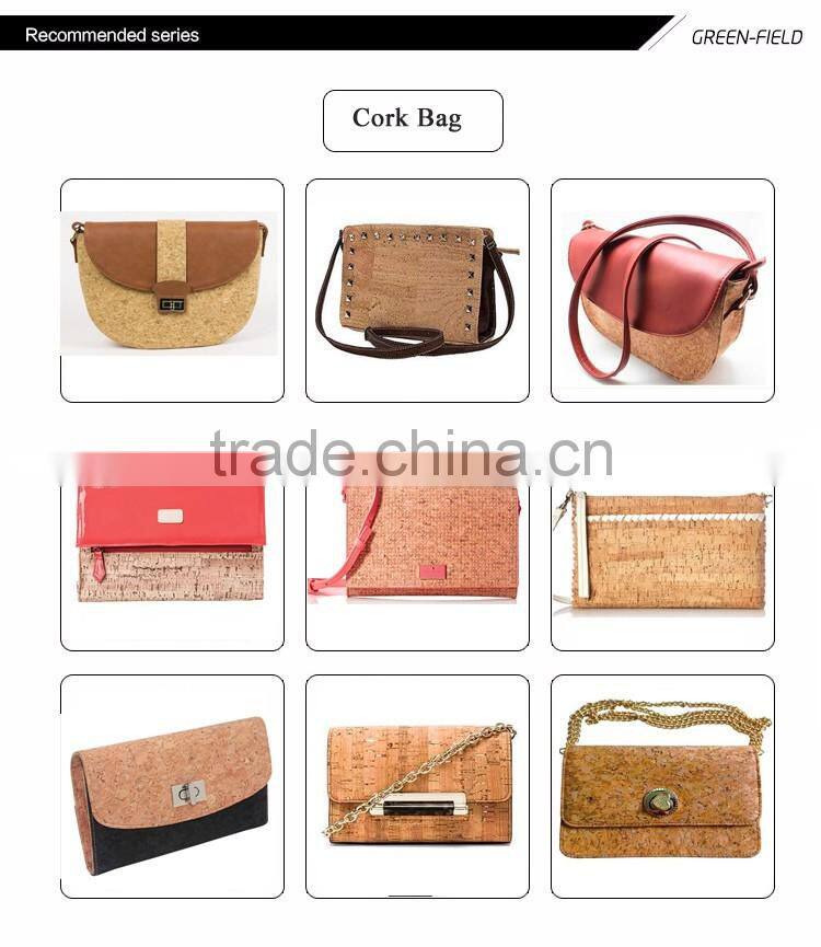 Newest Nature Cork material vegan cork hand tote bag with pocket