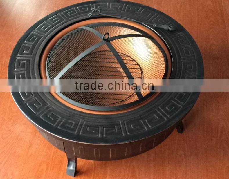 SIGMA Bronze Finish Removable Handle Fire Pit Outdoor Firepit