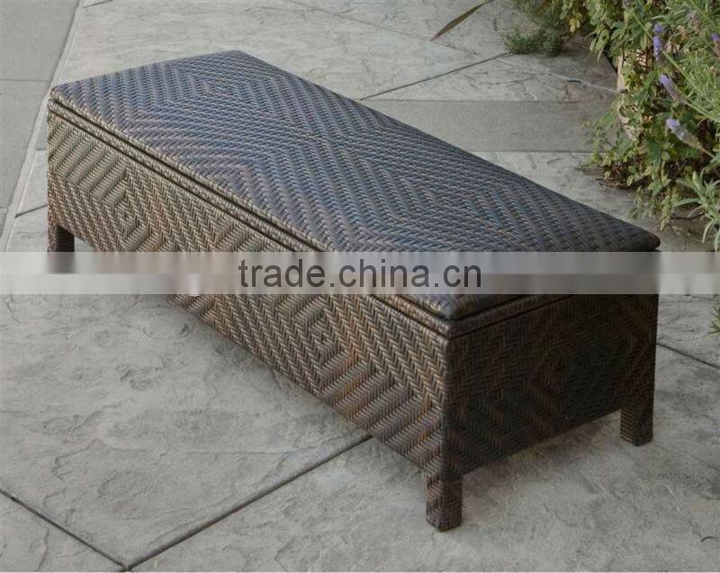 2017 Trade Assurance Sigma Customized Outdoor Wicker Brown long rattan storage ottoman