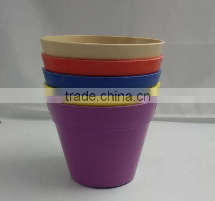 eco bamboo fibre garden flower pot planter Various color