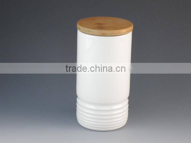 coffee tea sugar porcelain storage bottle&jar with wood lid