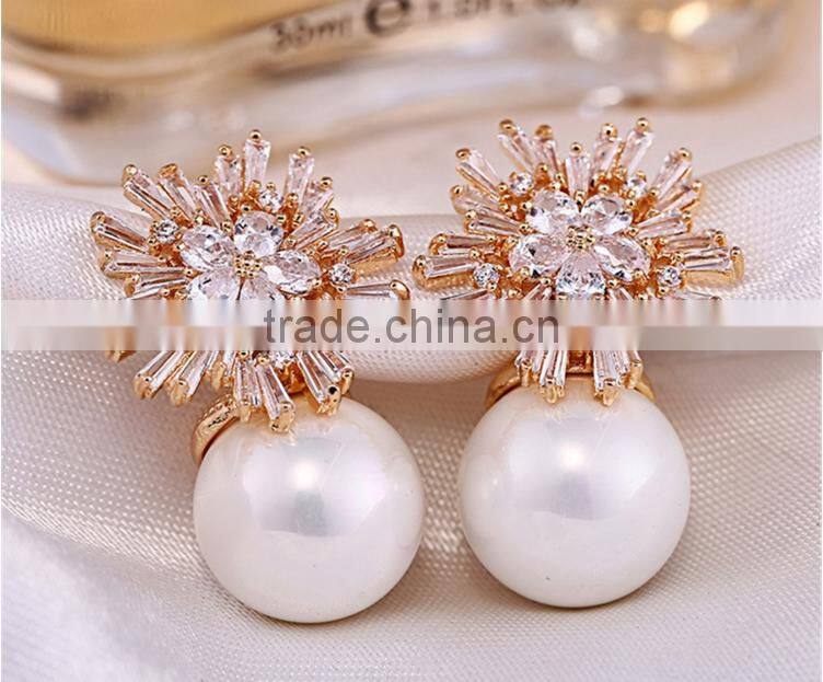 Wholesale Stock Small Order Fashion Women Competitive Pearl Earrings