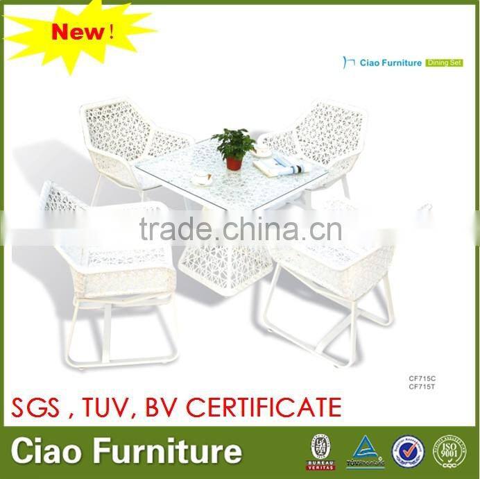 Powder coated home rattan outdoor table