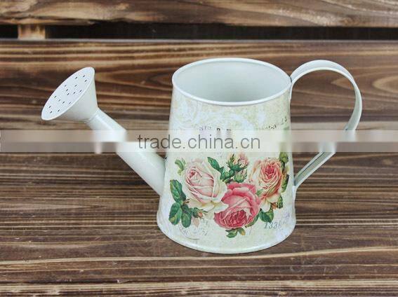 autumn new design metal rose watering can garden pot