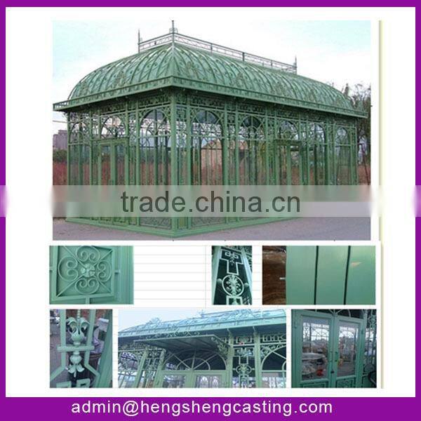 2017 new design Trade Assurance Galvanized Steel frame garden greenhouse / glass victorian greenhouse for sale