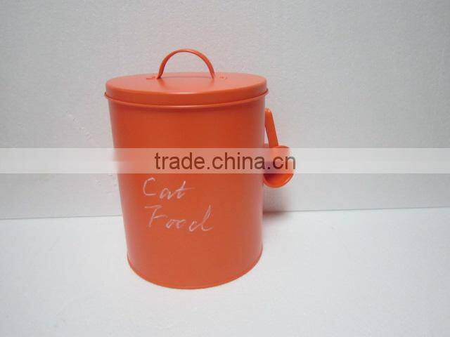 Metal dog food container set tin storage box with lid