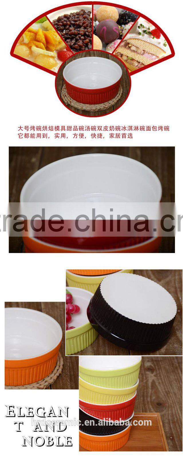 Stocked cheap colorful round shape sceramic noodle bowl