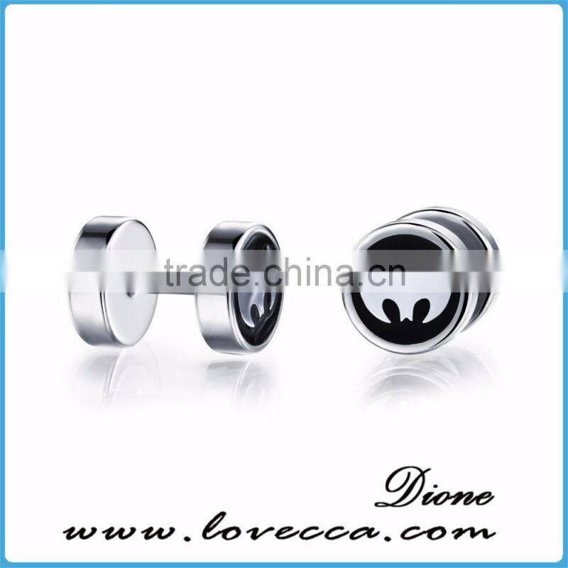 Skull Patern Body Steel Jewelry Piercing Barbell Tunnel Plug Stud Earrings