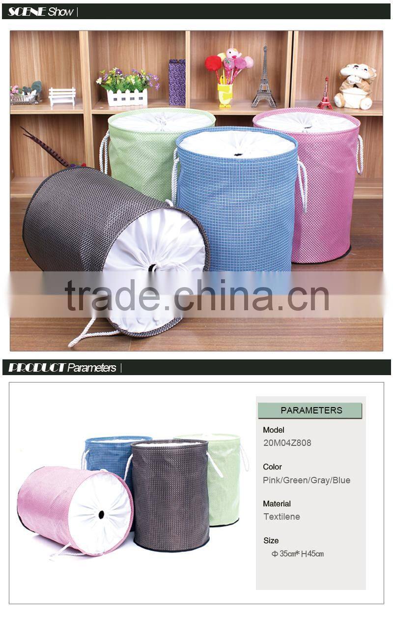 Fashional style foldable and collapsible laundry basket with strong rope handles