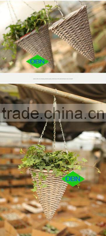 Wicker china home decor flower hanging basket