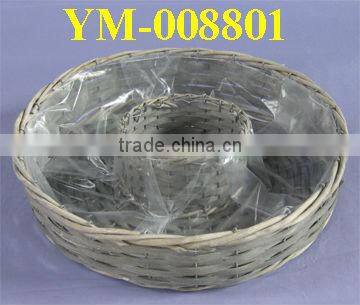 Round Willow Flower Pot with Plastic Liner