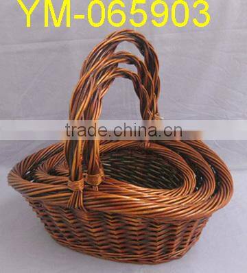 Brwon Willow Gift Basket For Planting Flowers