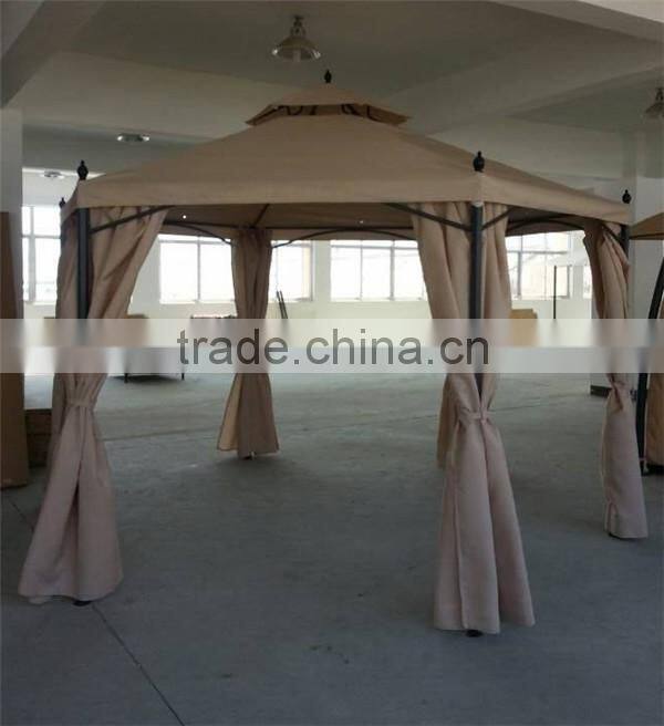 Outdoor canvas gazebo with metal roof