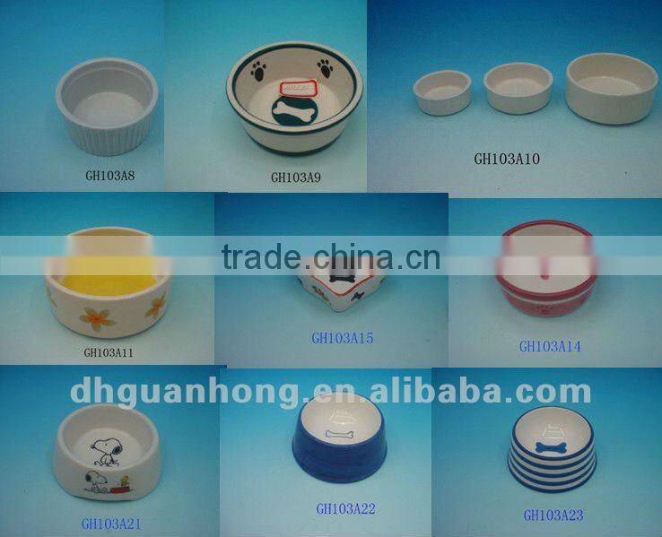 Dolomite 5" Ceramic dog bowl with bone printing