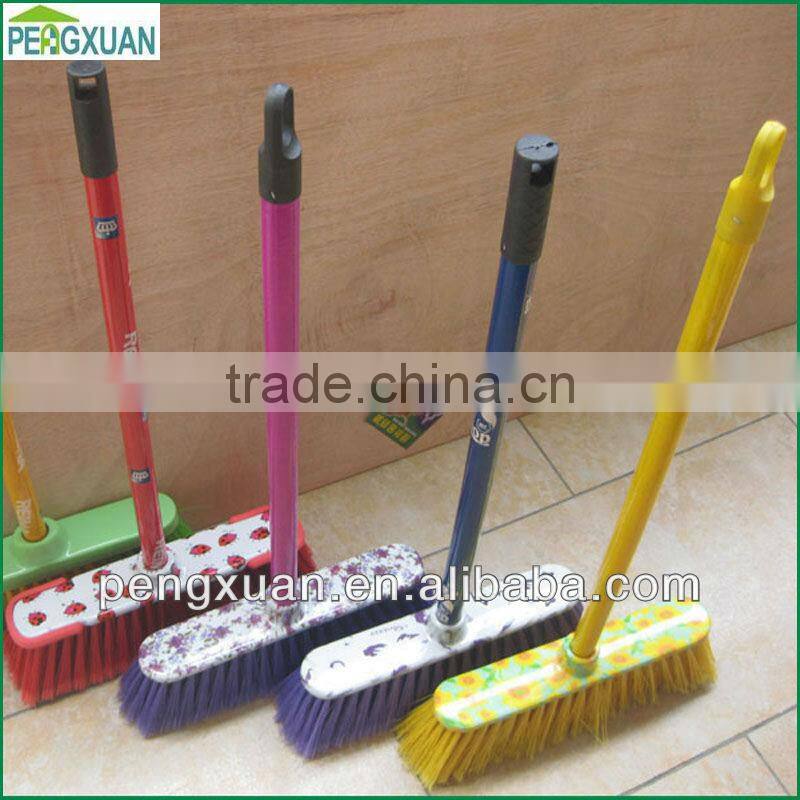 factory custom outdoor clean soft sweep easy plastic broom with stick