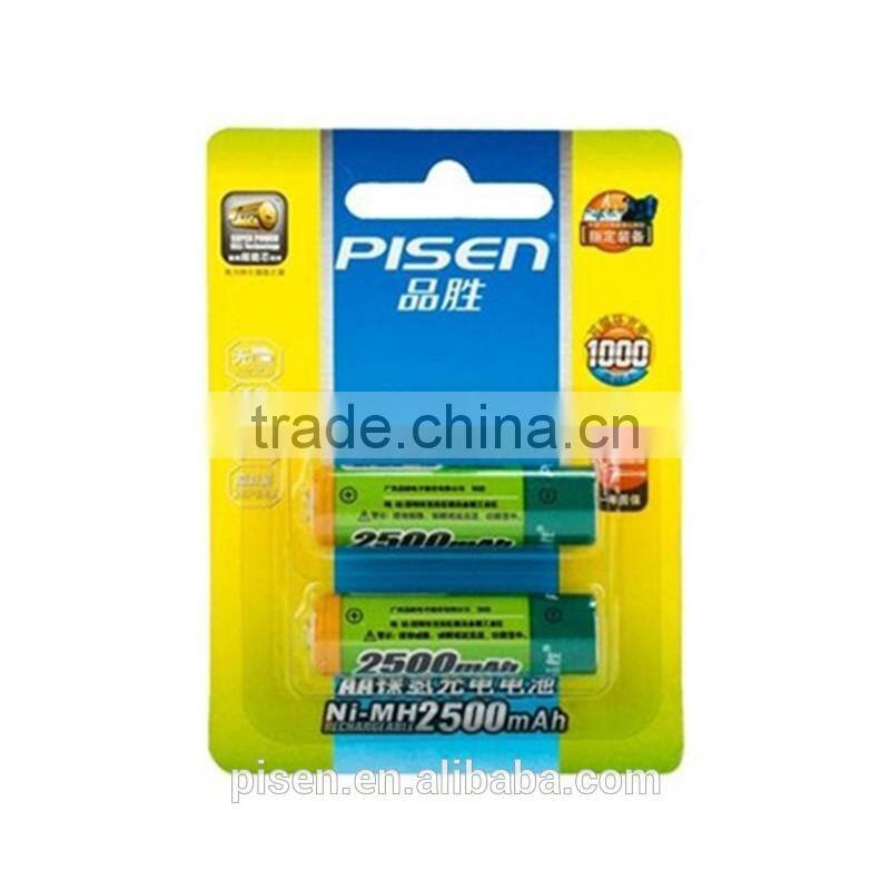 Pisen Rechargeable 1.2V AA 2500mAh Nimh Battery Pack