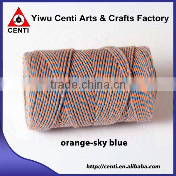 Fashion black and yellow double colour cotton thread bakers twine two tone cotton twine