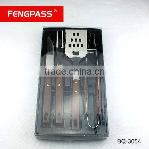 High Grade 4pcs BBQ set with bamboo handle BQ-3049