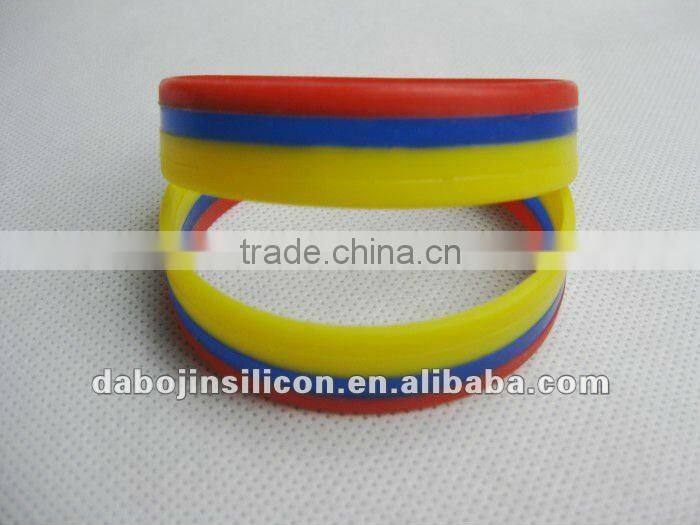 Ecuador flag silicone bracelet promotional gifts