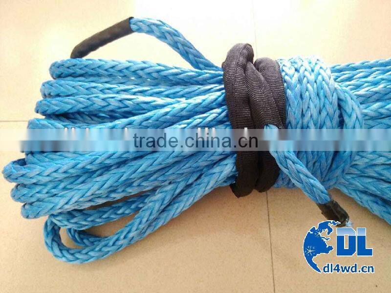 Hot Sale custom car winch rope recovery gear synthetic winch rope 30m electric winch synthetic rope