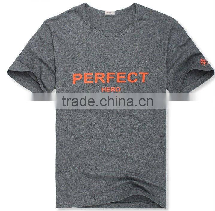Men's slim short sleeve T-shirt 100% cotton 0-neck T-shirt