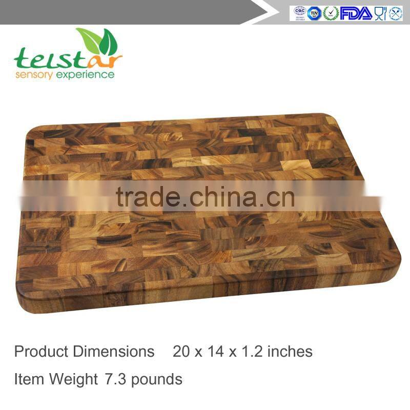 Ironwood Gourmet Large End Grain Prep Station, Acacia Wood, 20-inch by 14-inch