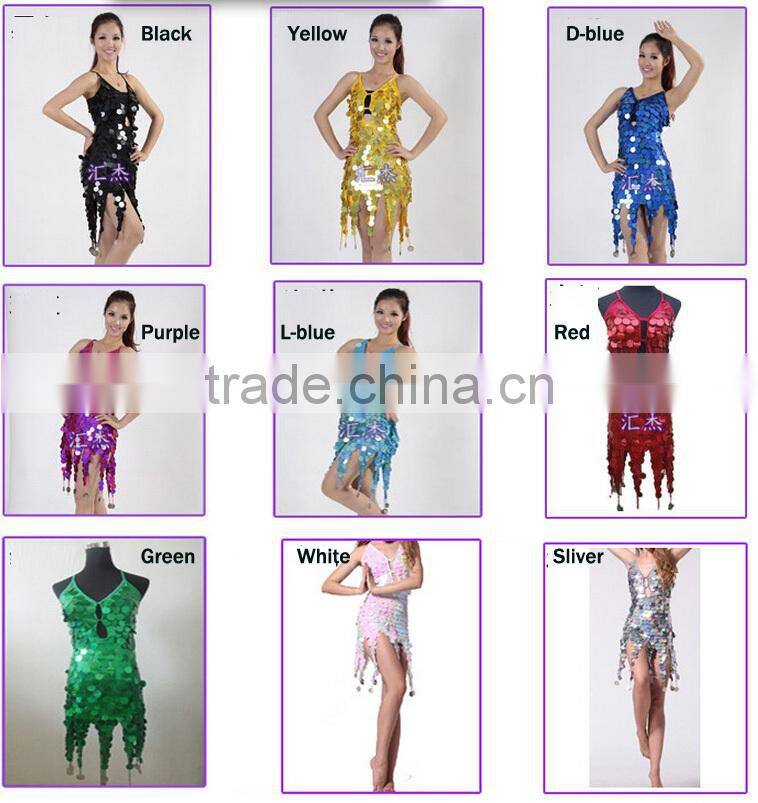 2015 ladies sexy latin dance dress sequined latin ballroom dance costumes for competition