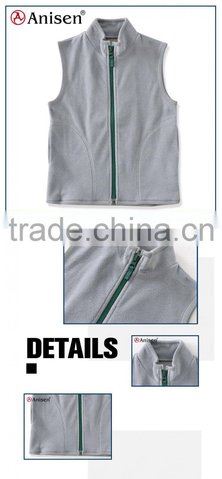 custom oem wholesale polar fleece breathable zipper-up windbreaker men vest