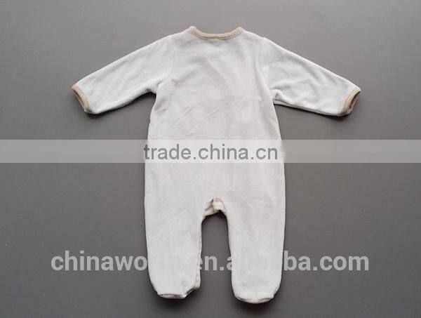 warm and soft feeling winter velvet fabric toddler baby clothing design