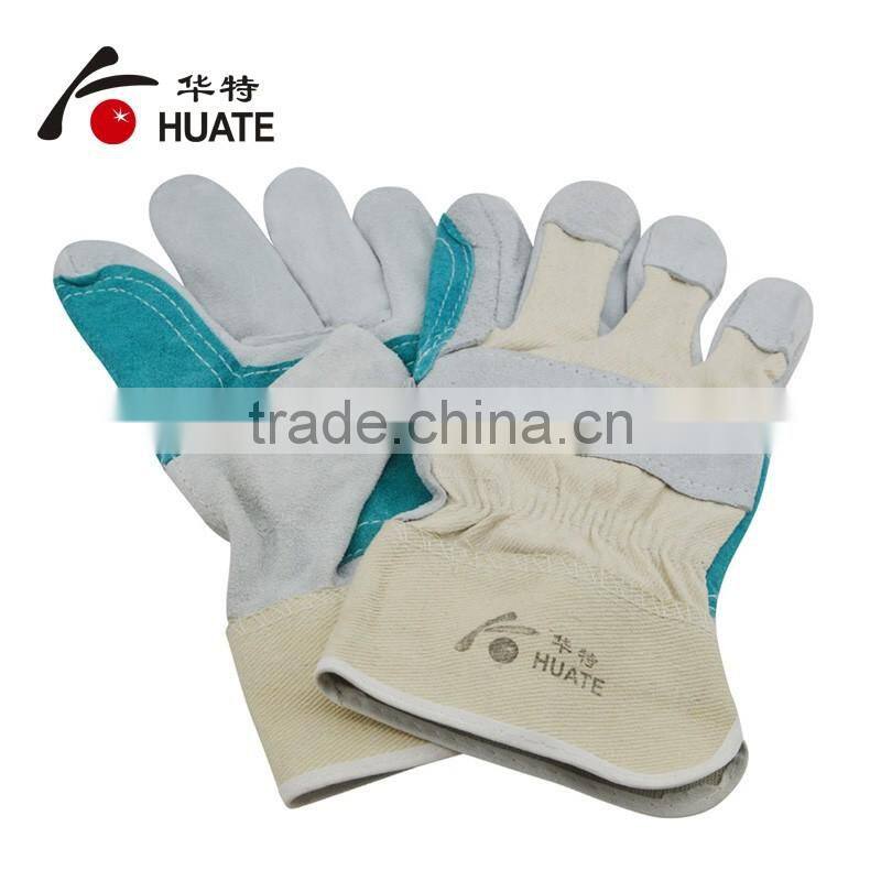 High quality cow leather palm safety gloves
