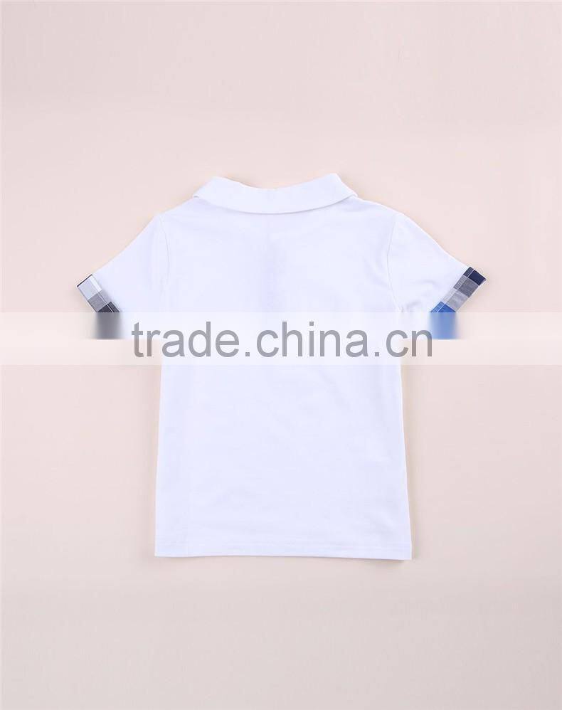 Boys Gender Knitting,Plain Dyed Children Polo t shirt the sleeves with lace